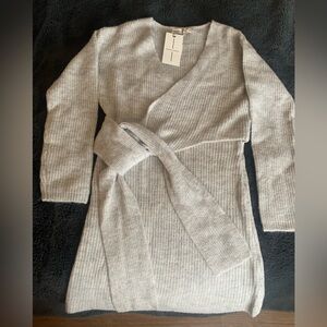 Moon & Madison soft grey knit sweater dress